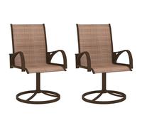vidaXL Chaises pivotantes de jardin 2 pcs Textilène et acier Marron312278