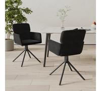2x Chaises Pivotantes de Salle à Manger Bleu Velours Fauteuils Dîner vidaXL