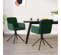 2x Chaises Pivotantes de Salle à Manger Bleu Velours Fauteuils Dîner vidaXL