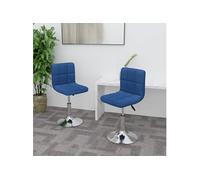 Vidaxl Chaises Pivotantes De Salle À Manger 2 Pcs Bleu Tissu Bleu