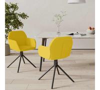 2x Chaises Pivotantes de Salle à Manger Crème Velours Fauteuils Dîner vidaXL