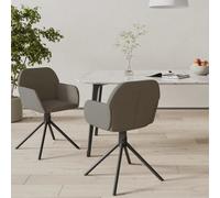 2x Chaises Pivotantes de Salle à Manger Crème Velours Fauteuils Dîner vidaXL