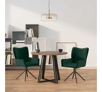 2x Chaises Pivotantes de Salle à Manger Crème Velours Sièges de Cuisine vidaXL