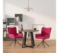 2x Chaises Pivotantes de Salle à Manger Crème Velours Sièges de Cuisine vidaXL