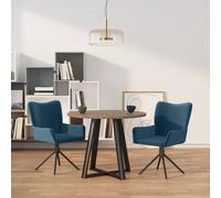 2x Chaises Pivotantes de Salle à Manger Crème Velours Sièges de Cuisine vidaXL