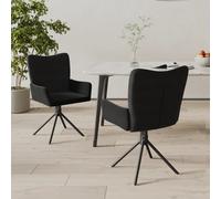 2x Chaises Pivotantes de Salle à Manger Crème Velours Sièges de Cuisine vidaXL
