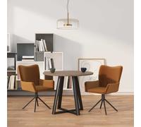 2x Chaises Pivotantes de Salle à Manger Crème Velours Sièges de Cuisine vidaXL