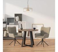 2x Chaises Pivotantes de Salle à Manger Crème Velours Sièges de Cuisine vidaXL