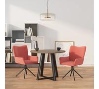 2x Chaises Pivotantes de Salle à Manger Crème Velours Sièges de Cuisine vidaXL