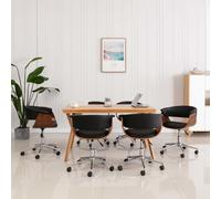 Lot de 2 chaise de bureau vidaxl en plastique non pliable interieur H. 66 cm noir noir G
