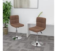 vidaXL Chaises pivotantes à manger lot de 2 marron tissu