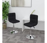 2x Chaises Pivotantes de Salle à Manger Noir Tissu Dîner Cuisine Repas vidaXL