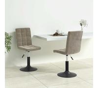 vidaXL Chaises pivotantes de salle à manger – Lot de 2 – Velours gris clair – Hauteur réglable