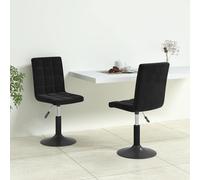 2x Chaises Pivotantes de Salle à Manger Noir Velours Dîner Cuisine vidaXL
