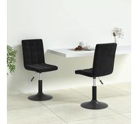 2x Chaises Pivotantes de Salle à Manger Noir Velours Dîner Cuisine vidaXL