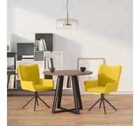 vidaXL Chaises pivotantes de salle à manger 2 pcs Jaune Velours
