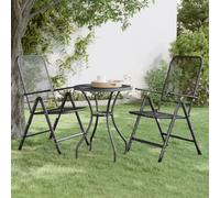 2x Chaises Pliables de Jardin Maille Métallique Anthracite Sièges Patio vidaXL