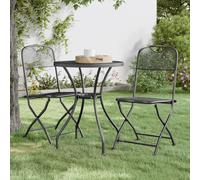 2x Chaises Pliables de Jardin Maille Métallique Anthracite Sièges Patio vidaXL