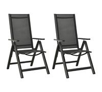 2x Chaises Pliables de Jardin Textilène et Aluminium Fauteuils Jardin vidaXL