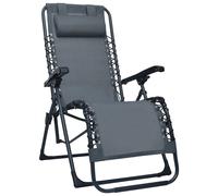 2x Chaises Pliables de Terrasse Textilène Noir Bains de Soleil Transats vidaXL