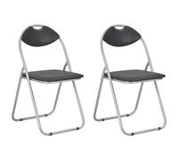 Chaises Pliantes De Salle À Manger 2 Pcs Noir Similicuir Noir
