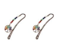 2x Chakra Cristal Marque-Page Vintage M¿¿Tal Arbre Signets Pour Femmes ¿¿Tudiant Enseignant Graduation Cadeau De No?L