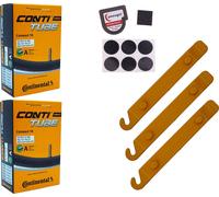 2x Chambre à air Continental 47-355 (18x1.75) AV 40mm Schrader + démonte-pneu