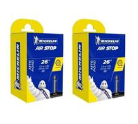 2x Chambre A Air Michelin Velo 26" X 1.00-1.35 C2 25/35-559 Valve Schrader 36mm Vtt Route Mtb Airstop Butyl Multicolore