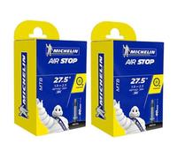 2x Chambre A Air Michelin Velo 27,5 X 1,90-2,50" (48/62-584) B4 Valve Presta 40mm Vtt Mtb Airstop Butyl Multicolore