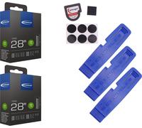 2x Chambre à air Schwalbe 20-622 (28x0.75) 700x20C AV 40mm Schrader + démonte-pneu
