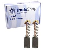 2x charbons 6,5x7,5mm pour outils électriques (meuleuse d'angle, défonceuse, scie sauteuse, raboteuse, taille-haie, etc.