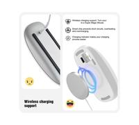 2X Chargeur de Souris pour Magic Mouse 2 USB C, Support de Charge Sans Fil, Poignée Ergonomique et Base de Souris pour Magic Mouse 2, Blanc.