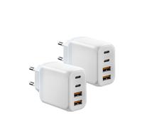 2X Chargeur USB C Rapide, 40W 4-Porte Prise USBC, Charge USB-C Type C Rapide Prises Multiples Secteur Adaptateur pour lPhone 16 15 14 13 Pro Max lPad S amsung S22 S23 S24 Plug USBC Multi Fast Charger