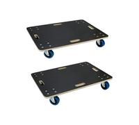 ECD Germany Lot de 2 Chariots à roulettes, 60x80 cm, Jusqu'à 800 kg, 4 Roues Pivotantes en PP, Plaque de Sérigraphie, Chariot de Déménagement, Transport de Meubles, Aide au Transport Déplacement