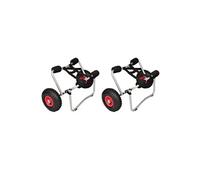 vidaXL Chariots pour kayak – Lot de 2 chariots roulants Aluminium avec pare-chocs 70 kg – Argent