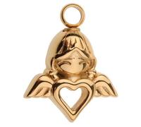 2x Charms Charms Angel Heart Urn Necklace for Ashes Keepsake Memorial Cremation, Black Color And Gold Color