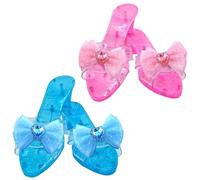 2x Chaussures Princesse Fille 3 Ans À 8 Ans, Chaussures Talon Enfant Deguisement Princesse Fille Accessoires, Chaussuress De Princesses À Noeud Pour Filles Avec Paillettes Brillantes Pour Jeu De Rôle