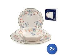 2X Churchill Emily Services De Vaisselle 18 Pièces, Terre Cuite Blanche