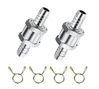 2x Clapet anti-retour 8mm Aluminium-Clapet anti-retour unidirectionnel de Non-retour de Carburant avec 4 Colliers| Valve Essence&Clapet anti retour gasoil pour Auto,Bateau&Systèmes Basse Pression