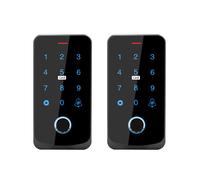 2X Clavier de Contrôle D'Accès Tuya APP Télécommande RFID IC M1 Carte Clavier D'Accès par Empreinte Digitale TF9-Tuya Noir