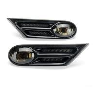 2x Clignotants Aile pour avant pour MINI pour clubman pour r55 pour lci | Matériau ABS+PC pour robuste, résistant à l'usure, couleur noire, lumière jaune, tension 12V