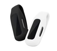 kwmobile 2X Clip Compatible avec Fitbit Inspire 3 / Inspire 2 / Ace 3 - Support de Rechange pour Fitness Tracker Noir-Blanc - Tracker Non Inclus