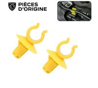 2x Clips plastique jaune pour support du capot pour Citroen Peugeot Opel 795059