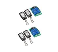 2X Commutateurda Télécommande Sans Fil Universel Module Récepteurda Relais 12V 4CH avec émetteur à Distance RF 4 Canaux 433 Mhz