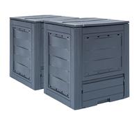 vidaXL Composteurs de jardin – Lot de 2 Gris 60×60×73 cm 520 L
