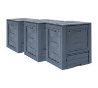 2x Composteurs de Jardin Gris 520 L Bac de Compostage Compost Déchets vidaXL