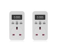 2X Compteur de Puissance Numérique Prise Enfichable Wattmètre électrique Moniteur D'énergie Prise Britannique