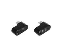 2X Concentrateur USB 2.0 à 3 Répartiteur de Port USB Extenseur USB 2.0 90-180 Rotatif pour Ordinateur Portable PC Tablette Imprimante Caméra