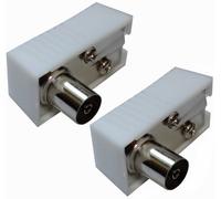 2X Connecteur prise fiche antenne TV femelle coudée 9,5mm IEC 169-2 télé coaxial pour rallonge - C11322