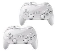 2x Contrôleur Classique filaire Qumox manette Compatible pour Nintendo Wii Remote Console blanche -QUMOX®